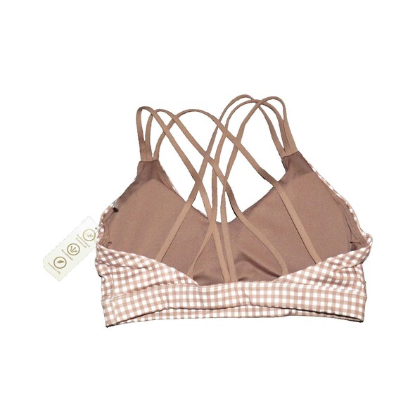 LA+Image Cute Gingham Padded Strappy Back Sports Bra Size Large - Picture 4 of 7